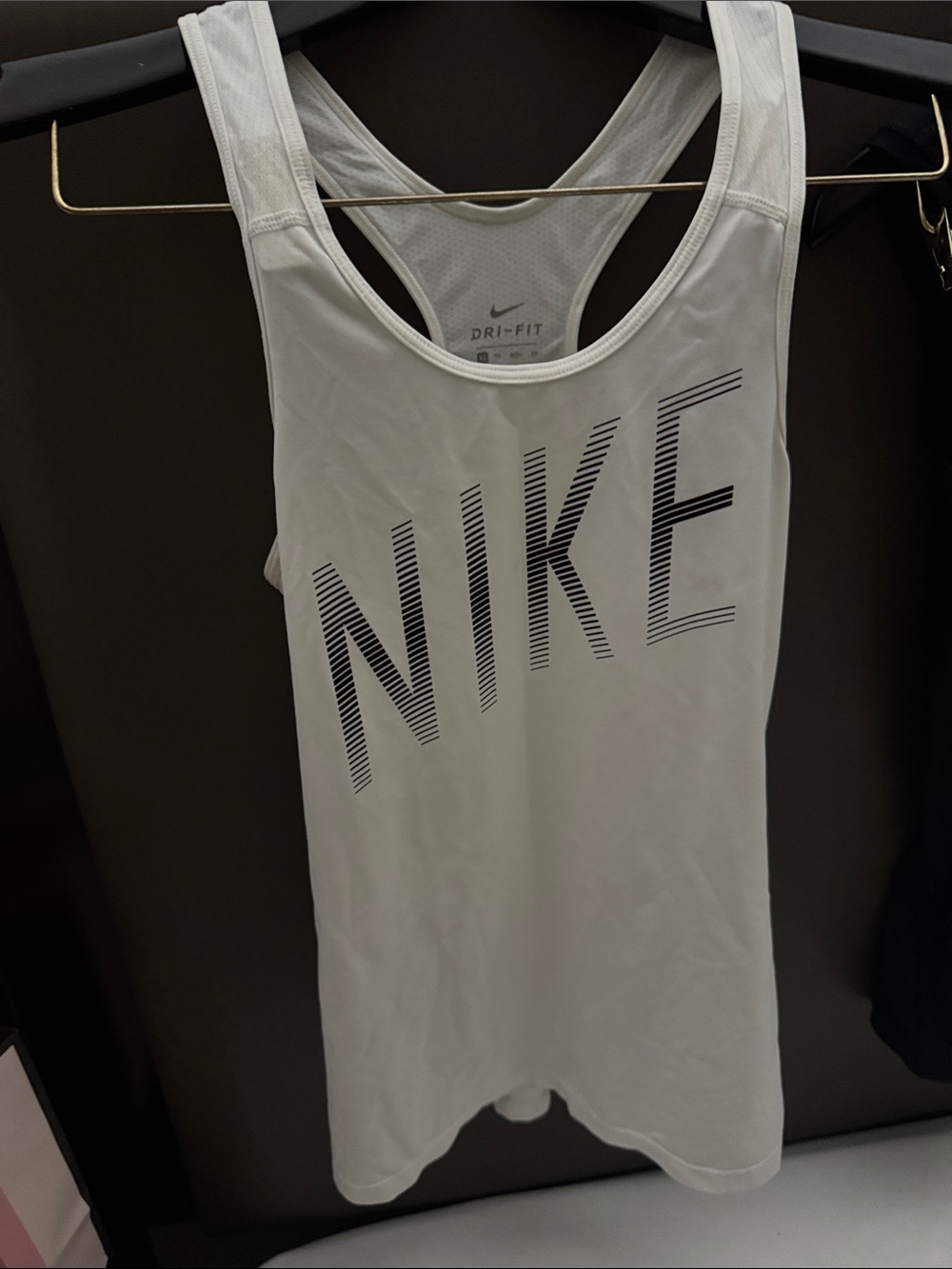 Nike White Dri-FIT Graphic Racerback Tank